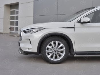 15 649 р. Защита переднего бампера (Ø75х42 дуга, нержавейка) Russtal INFINITI Qx50 J55 (2017-2022)  с доставкой в г. Владивосток. Увеличить фотографию 4