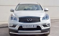 Защита переднего бампера (Ø63 мм, нержавейка) SLITKOFF INFINITI (Инфинити) Qx50 (КуХ50)  J50 (2013-2016) J50 дорестайлинг