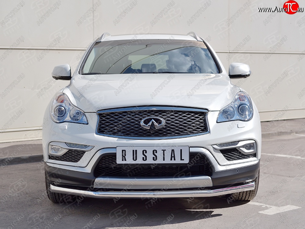 15 599 р. Защита переднего бампера (Ø63 мм, нержавейка) SLITKOFF  INFINITI Qx50  J50 (2013-2016) дорестайлинг  с доставкой в г. Владивосток