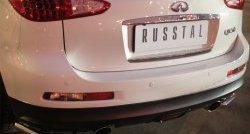 15 799 р. Защита заднего бампера (Ø42 мм уголки, нержавейка) SLITKOFF INFINITI Qx50 J50 дорестайлинг (2013-2016)  с доставкой в г. Владивосток. Увеличить фотографию 3