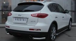 Защита заднего бампера из двух боковых уголков диаметром 63 мм SLITKOFF INFINITI (Инфинити) Qx50 (КуХ50)  J50 (2013-2016) J50 дорестайлинг