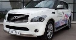 26 399 р. Защита переднего бампера (2 трубыØ76х42 мм, нержавейка) Russtal INFINITI QX56 Z62 (2010-2013)  с доставкой в г. Владивосток. Увеличить фотографию 4