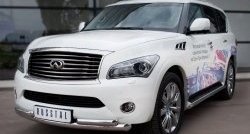 20 749 р. Защита переднего бампера (2 трубыØ76 и 63 мм, нержавейка) SLITKOFF  INFINITI QX56  Z62 (2010-2013)  с доставкой в г. Владивосток. Увеличить фотографию 4