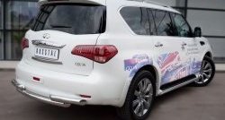 22 599 р. Защита заднего бампера (Ø76 мм, нержавейка) SLITKOFF  INFINITI QX56  Z62 (2010-2013)  с доставкой в г. Владивосток. Увеличить фотографию 4