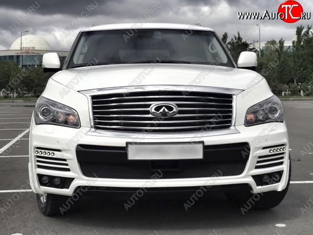 42 299 р. Передний бампер MzSpeed INFINITI QX56 Z62 (2010-2013) (Неокрашенный)  с доставкой в г. Владивосток