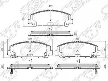 1 759 р. Колодки тормозные SAT (передние)  INFINITI QX56  Z62 - QX80  Z62  с доставкой в г. Владивосток. Увеличить фотографию 1