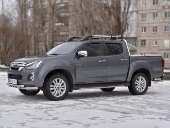 22 399 р. Защита переднего бампера (Ø 63 мм с клыками, нержавейка) SLITKOFF  Isuzu D-Max  RT85,TFR DoubleCab (2015-2021) рестайлинг  с доставкой в г. Владивосток. Увеличить фотографию 2