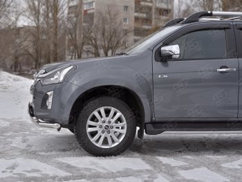 22 399 р. Защита переднего бампера (Ø 63 мм с клыками, нержавейка) SLITKOFF  Isuzu D-Max  RT85,TFR DoubleCab (2015-2021) рестайлинг  с доставкой в г. Владивосток. Увеличить фотографию 3