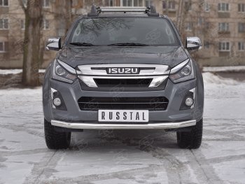 14 199 р. Защита переднего бампера (Ø 63 мм, нержавейка) SLITKOFF  Isuzu D-Max  RT85,TFR DoubleCab (2015-2021) рестайлинг  с доставкой в г. Владивосток. Увеличить фотографию 1