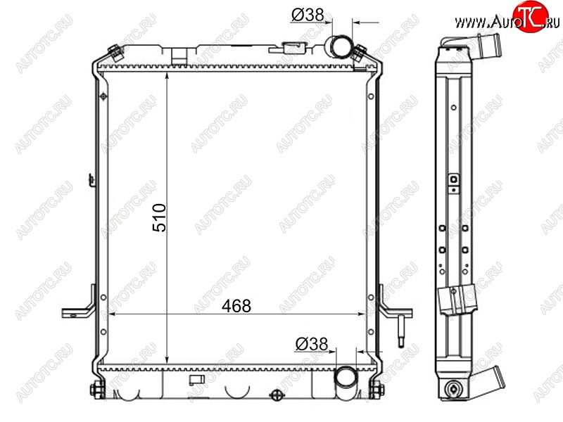 10 399 р. Радиатор двигателя (пластинчатый, МКПП,	4HL1) SAT Isuzu Elf (NPR75)  дорестайлинг (2006-2014)  с доставкой в г. Владивосток