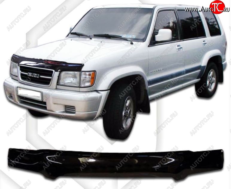 2 079 р. Дефлектор капота CA-Plastic  Isuzu Trooper (1991-2002) (Classic черный, Без надписи)  с доставкой в г. Владивосток