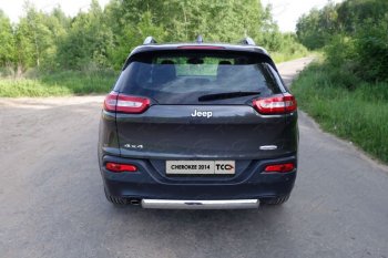 Защита заднего бампера (овальная) (Sport, Longitude, Limited) ТСС (нержавейка d 75х42 мм) Jeep Cherokee KL дорестайлинг (2014-2017)