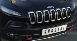 16 699 р. Защита переднего бампера (Trailhawk Ø42 мм волна, нержавейка) SLITKOFF Jeep Cherokee KL дорестайлинг (2014-2017)  с доставкой в г. Владивосток. Увеличить фотографию 3