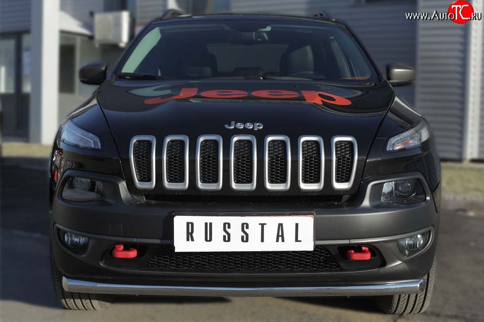 15 999 р. Одинарная защита переднего бампера (Trailhawk 63 мм) SLITKOFF Jeep Cherokee KL дорестайлинг (2014-2017)  с доставкой в г. Владивосток