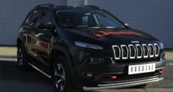 22 499 р. Защита порогов из круглой (Trailhawk, нержавейка 63 мм) SLITKOFF  Jeep Cherokee  KL (2014-2017) дорестайлинг  с доставкой в г. Владивосток. Увеличить фотографию 4