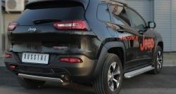 16 699 р. Защита заднего бампера (Trailhawk, Ø75x42 мм, нержавейка) Russtal Jeep Cherokee KL дорестайлинг (2014-2017)  с доставкой в г. Владивосток. Увеличить фотографию 2