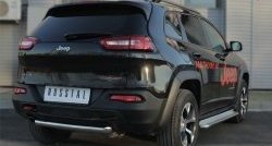 16 699 р. Защита заднего бампера (Trailhawk, 63 мм, нержавейка) SLITKOFF  Jeep Cherokee  KL (2014-2017) дорестайлинг  с доставкой в г. Владивосток. Увеличить фотографию 2