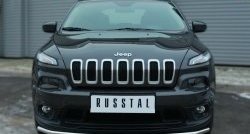 15 999 р. Одинарная защита переднего бампера из трубы диаметром 42 мм SLITKOFF  Jeep Cherokee  KL (2014-2017) дорестайлинг  с доставкой в г. Владивосток. Увеличить фотографию 2