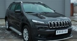 15 999 р. Одинарная защита переднего бампера из трубы диаметром 42 мм SLITKOFF  Jeep Cherokee  KL (2014-2017) дорестайлинг  с доставкой в г. Владивосток. Увеличить фотографию 3