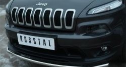 15 999 р. Одинарная защита переднего бампера из трубы диаметром 42 мм SLITKOFF  Jeep Cherokee  KL (2014-2017) дорестайлинг  с доставкой в г. Владивосток. Увеличить фотографию 4