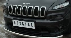 17 849 р. Одинарная защита переднего бампера диаметром 63 мм SLITKOFF Jeep Cherokee KL дорестайлинг (2014-2017)  с доставкой в г. Владивосток. Увеличить фотографию 2