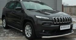 17 849 р. Одинарная защита переднего бампера диаметром 63 мм SLITKOFF Jeep Cherokee KL дорестайлинг (2014-2017)  с доставкой в г. Владивосток. Увеличить фотографию 3