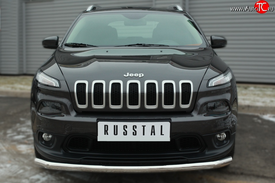 17 849 р. Одинарная защита переднего бампера диаметром 63 мм SLITKOFF Jeep Cherokee KL дорестайлинг (2014-2017)  с доставкой в г. Владивосток