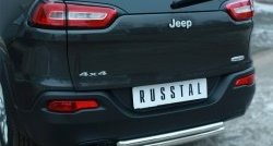 16 499 р. Защита заднего бампера (Ø63 и 42 мм, нержавейка) SLITKOFF Jeep Cherokee KL дорестайлинг (2014-2017)  с доставкой в г. Владивосток. Увеличить фотографию 2