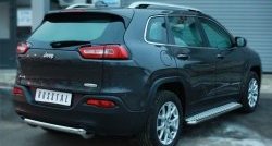 16 649 р. Одинарная защита заднего бампера из трубы диаметром 63 мм SLITKOFF  Jeep Cherokee  KL (2014-2017) дорестайлинг  с доставкой в г. Владивосток. Увеличить фотографию 3