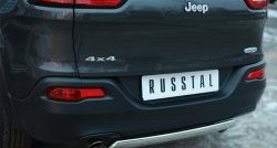 16 849 р. Защита заднего бампера (Ø75x42 мм, нержавейка) Russtal Jeep Cherokee KL дорестайлинг (2014-2017)  с доставкой в г. Владивосток. Увеличить фотографию 3