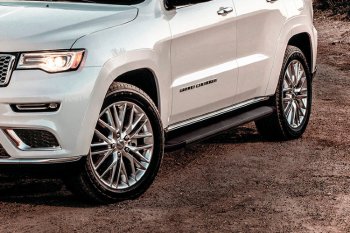 Пороги алюминиевые Slitkoff Jeep (Джип) Grand Cherokee (Гран)  WK2 (2013-2018) WK2 1-ый рестайлинг