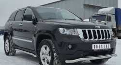 13 249 р. Защита переднего бампера (Ø63 мм волна, нержавейка) SLITKOFF  Jeep Grand Cherokee  WK2 (2010-2013) дорестайлинг  с доставкой в г. Владивосток. Увеличить фотографию 3