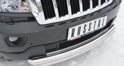 17 749 р. Защита переднего бампера (2 трубыØ76 и 42 мм, нержавейка) SLITKOFF  Jeep Grand Cherokee  WK2 (2010-2013) дорестайлинг  с доставкой в г. Владивосток. Увеличить фотографию 2