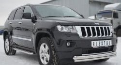 17 749 р. Защита переднего бампера (2 трубыØ76 и 42 мм, нержавейка) SLITKOFF  Jeep Grand Cherokee  WK2 (2010-2013) дорестайлинг  с доставкой в г. Владивосток. Увеличить фотографию 4