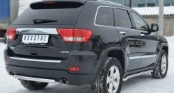 13 899 р. Одинарная защита заднего бампера из трубы диаметром 63 мм SLITKOFF  Jeep Grand Cherokee  WK2 (2010-2013) дорестайлинг  с доставкой в г. Владивосток. Увеличить фотографию 3