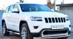 22 499 р. Защита переднего бампера (2 трубыØ76 и 63 мм, нержавейка) SLITKOFF  Jeep Grand Cherokee  WK2 (2013-2018) 1-ый рестайлинг  с доставкой в г. Владивосток. Увеличить фотографию 3