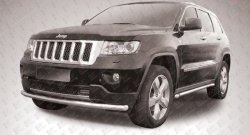 Одинарная защита переднего бампера из трубы диаметром 57 мм Slitkoff Jeep (Джип) Grand Cherokee (Гран)  WK2 (2010-2013) WK2 дорестайлинг