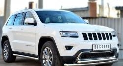 15 799 р. Защита порогов из круглой трубы диаметром 63 мм Russtal Jeep Grand Cherokee WK2 дорестайлинг (2010-2013) (Защита порогов с со скосами на торцах (вариант 1))  с доставкой в г. Владивосток. Увеличить фотографию 4