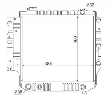11 849 р. Радиатор двигателя SAT (пластинчатый, 2.5/4.0, МКПП/АКПП) Jeep Wrangler TJ 3 дв. (1996-2007)  с доставкой в г. Владивосток. Увеличить фотографию 1