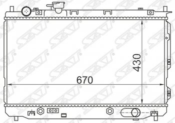 Радиатор двигателя SAT (пластинчатый, 1.6/1.8, МКПП/АКПП) KIA Carens FC, RS дорестайлинг (1999-2002)