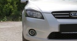 789 р. Реснички на фары RA  KIA Ceed  1 ED (2006-2010) дорестайлинг универсал, дорестайлинг, хэтчбэк 5 дв. (Поверхность глянец (под окраску), Неокрашенные)  с доставкой в г. Владивосток. Увеличить фотографию 2