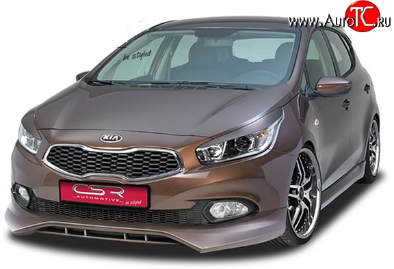 4 749 р. Накладка на передний бампер CSR (уценка)  KIA Ceed  2 JD (2012-2016) дорестайлинг универсал, дорестайлинг, хэтчбэк  с доставкой в г. Владивосток