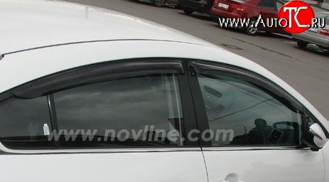 593 р. Комплект дефлекторов окон (ветровиков) 4 шт. Novline KIA Cerato 2 TD седан (2008-2013)  с доставкой в г. Владивосток