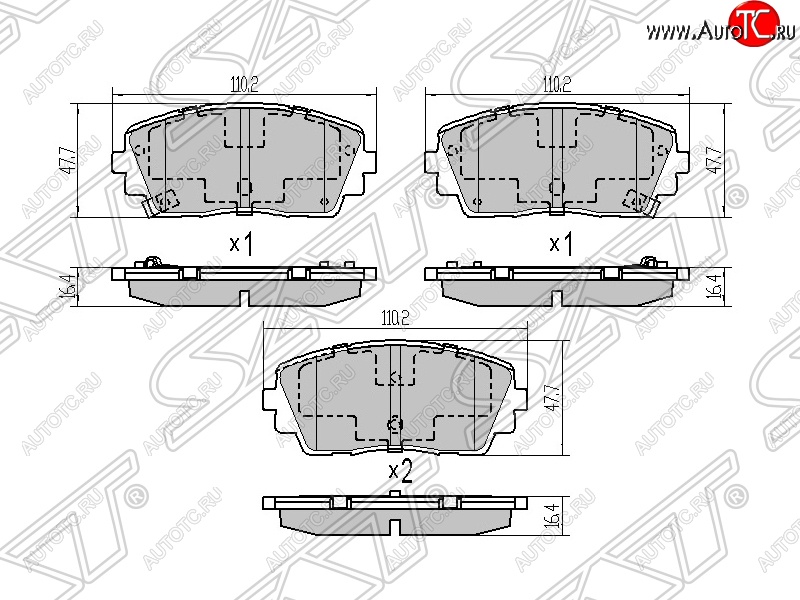 1 159 р. Колодки тормозные SAT (передние) KIA Picanto 2 TA хэтчбэк 5 дв. дорестайлинг (2011-2015)  с доставкой в г. Владивосток