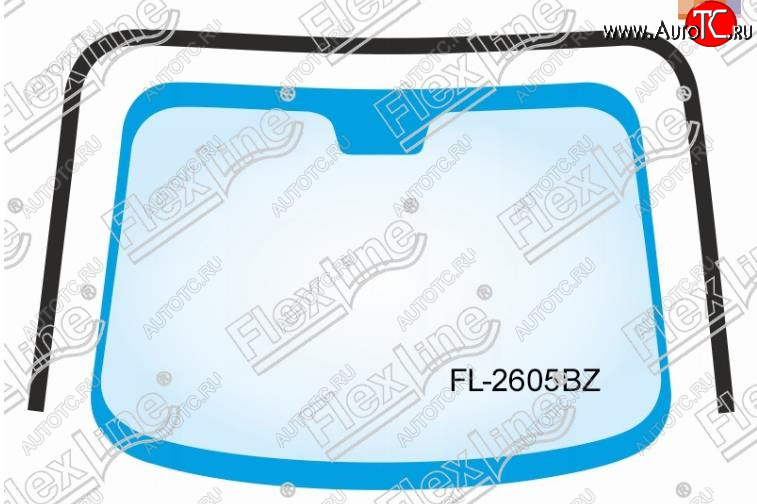 2 199 р. Молдинг лобового стекла FlexLine KIA Rio 2 JB дорестайлинг, хэтчбэк 5 дв. (2005-2009)  с доставкой в г. Владивосток