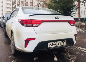 3 399 р. Лип спойлер АВТОКРАТ  KIA Rio  3 QB (2015-2017) рестайлинг седан (Неокрашенный)  с доставкой в г. Владивосток. Увеличить фотографию 2