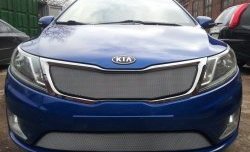 1 539 р. Нижняя сетка на бампер Russtal (хром) KIA Rio 3 QB дорестайлинг седан (2011-2015)  с доставкой в г. Владивосток. Увеличить фотографию 2