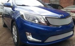 1 539 р. Нижняя сетка на бампер Russtal (хром) KIA Rio 3 QB дорестайлинг седан (2011-2015)  с доставкой в г. Владивосток. Увеличить фотографию 3