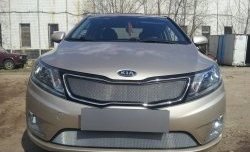 1 539 р. Нижняя сетка на бампер Russtal (хром) KIA Rio 3 QB дорестайлинг седан (2011-2015)  с доставкой в г. Владивосток. Увеличить фотографию 4