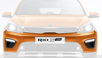 12 299 р. Бампер передний Оригинал (верхняя часть) KIA Rio X-line (2017-2021) (Неокрашенный)  с доставкой в г. Владивосток. Увеличить фотографию 1